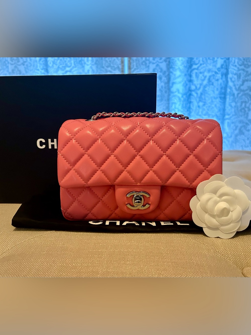 Mini Flap in Pink Lambskin